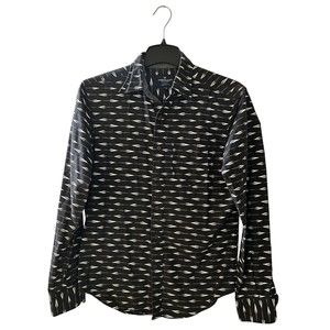 American Eagle Long Sleeve Button Down Dress Shirt Black Arrows Men's Size XS